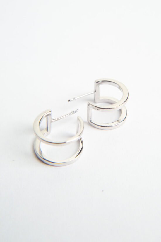 Brinco caminhos - Ródio branco