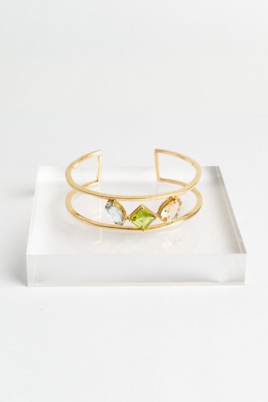 Bracelete caminhos pedras | citrino, peridoto e topázio