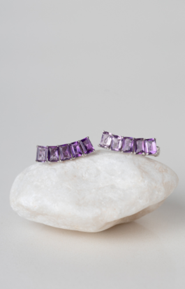 Brinco trilho | ametista