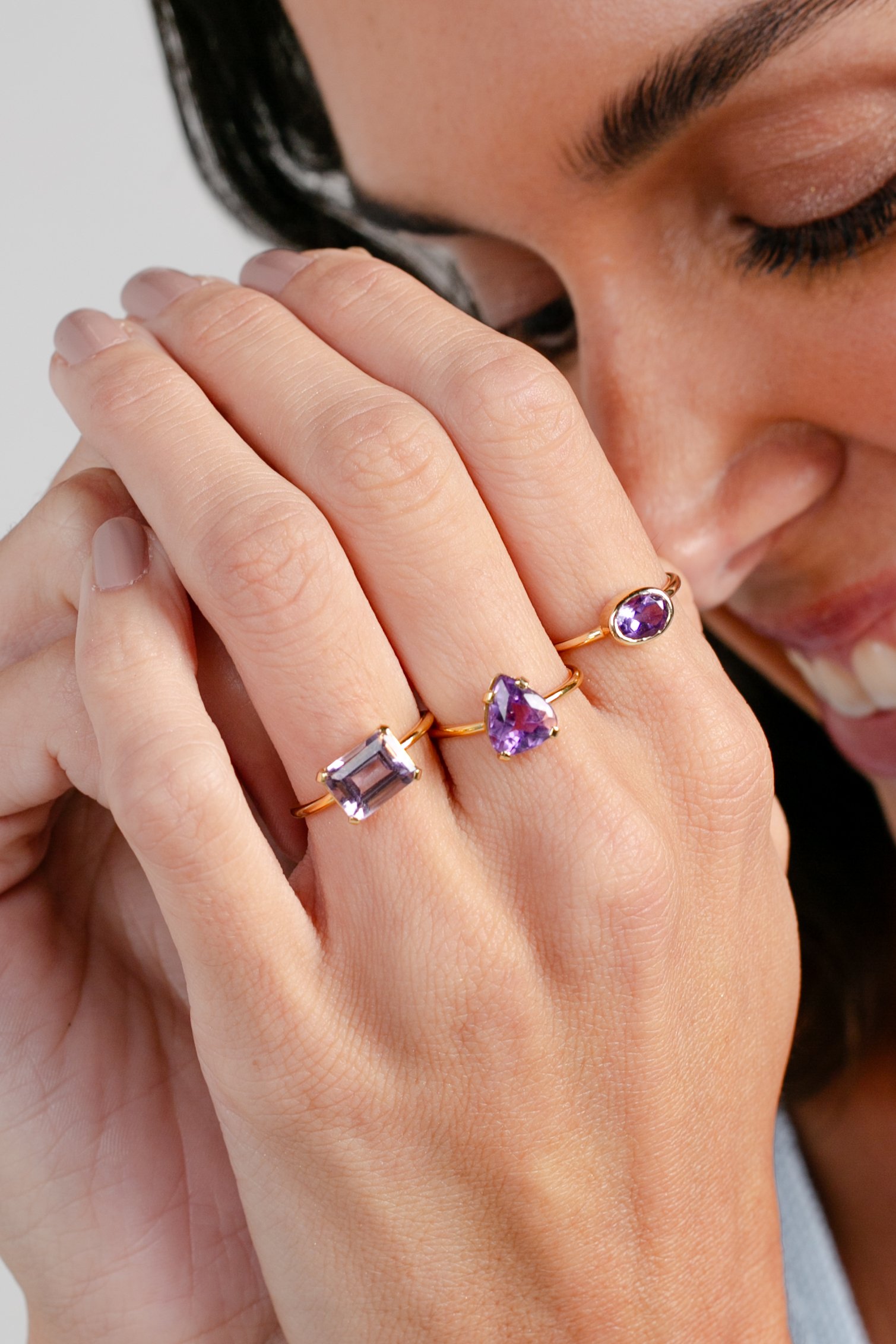 Anel stone oval | ametista