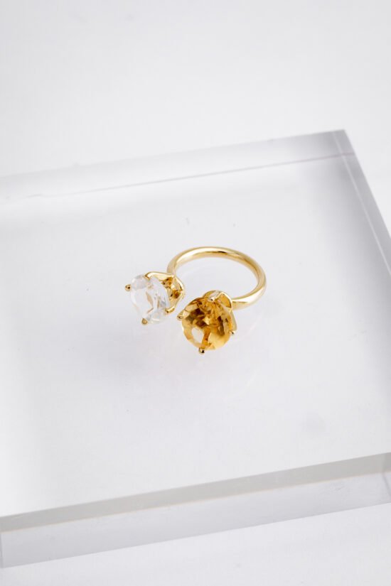 Anel toast | cristal e citrino