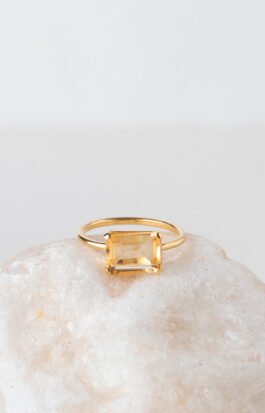Anel stone retangular | citrino