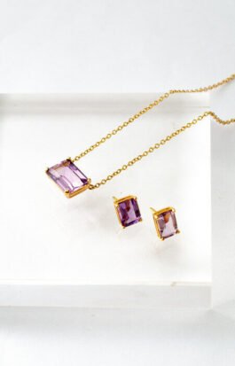 Colar stone | retangular ametista