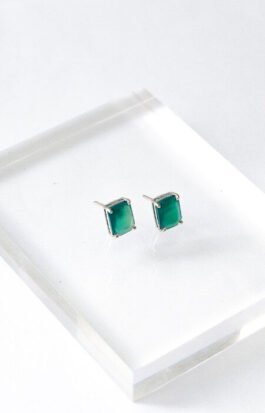 Brinco stone | retangular crisoprásio