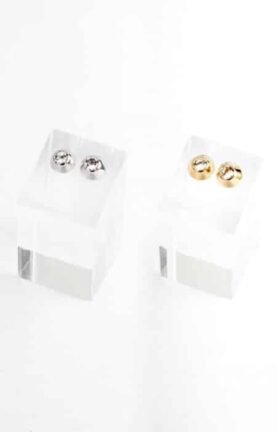 Brinco botão | topázio branco