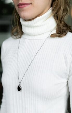 Colar reflexo | black - Ródio branco