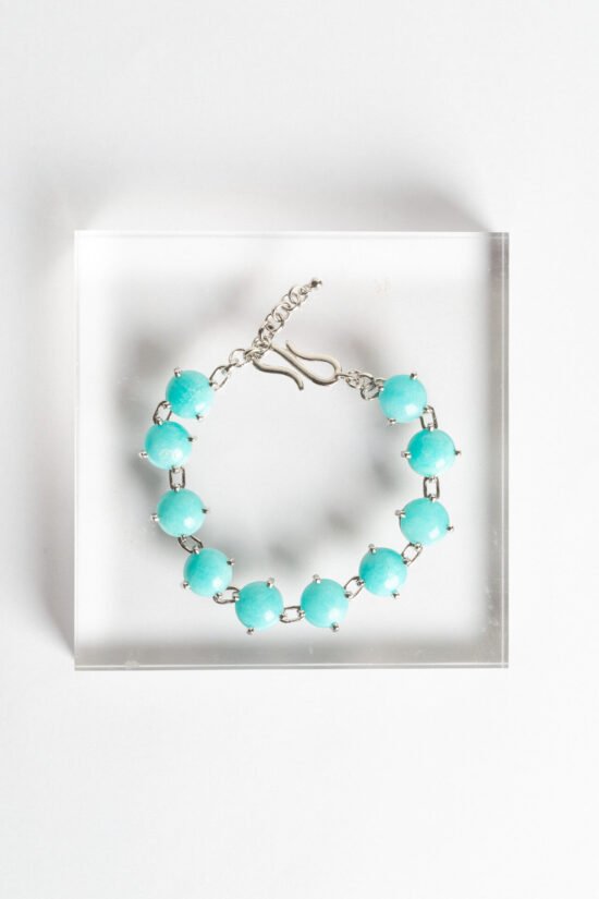 Pulseira joy | amazonita - Ródio branco